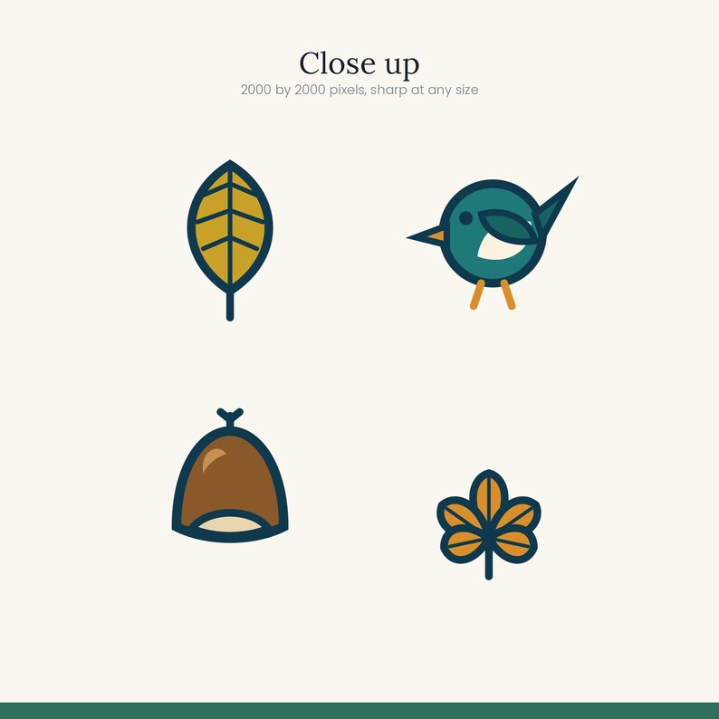Autumn Woodland Clipart 35 Icons | SVG and Transparent PNG | Fall Leaves Hedgehog Mushroom | Cricut Silhouette Digital Download image 10