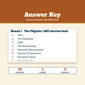 Thanksgiving Trivia Game Printable, 30 Questions with Answers, Friendsgiving Trivia, Thanksgiving Quiz for Adults Seniors and Kids image 3