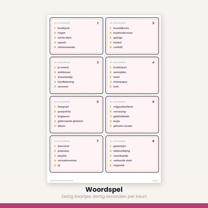 Bachelorette Party Games | Bingo Quiz and Word Game | 5 Games Printable PDF | Bachelorette Parties image 7
