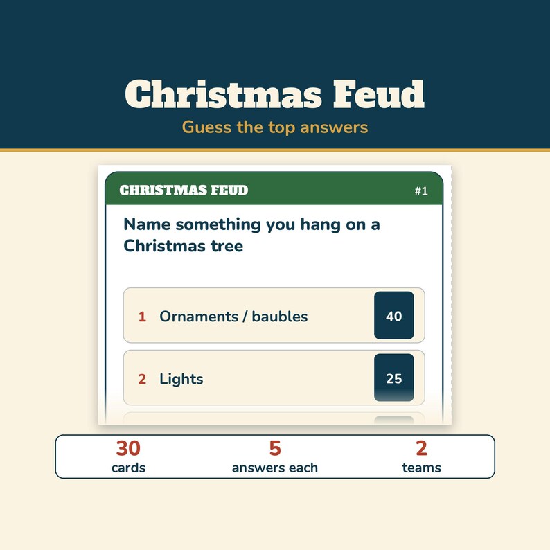 Christmas Party Games Bundle, 6 Printable Games, Christmas Trivia, Christmas Feud, 100 Bingo Cards, Secret Santa, Office Party Games image 4