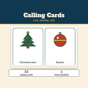 Christmas Bingo 100 Cards, Printable Christmas Picture Bingo Game for Kids and Adults, Classroom Christmas Party, Office Game image 3