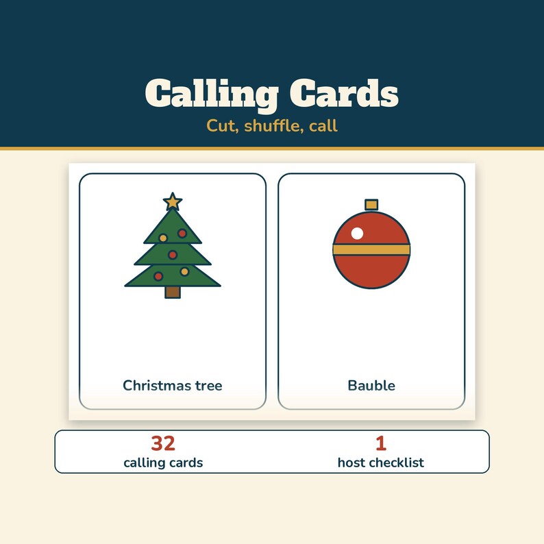 Christmas Bingo 100 Cards, Printable Christmas Picture Bingo Game for Kids and Adults, Classroom Christmas Party, Office Game image 3