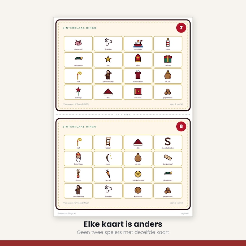 Sinterklaas Bingo 50 Cards | Children's Party Printable | Gift-Giving Evening Game Dutch | PDF Download image 8