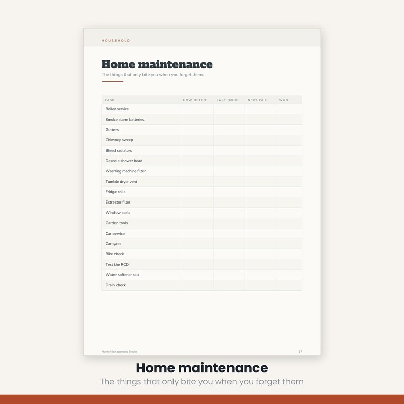 Home Management Binder Printable | Cleaning Schedule Meal Planner Budget | Household Organizer 25 Pages | A4 US Letter Instant Download image 18