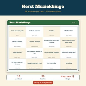 Paquete de juegos navideños en neerlandés | Bingo navideño (50 cartones), 30 segundos de Navidad, concurso navideño (60 preguntas), bingo musical navideño | Juego imprimible para la cena de Navidad imagen 14