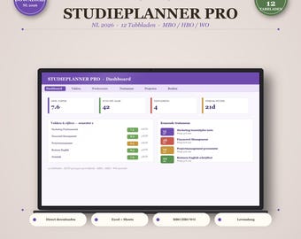 Planer nauki Excel 2026 — oceny, egzaminy i tygodniowy harmonogram