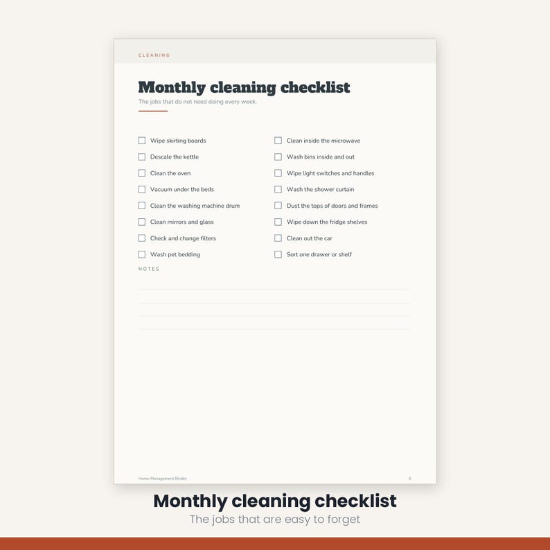 Home Management Binder Printable | Cleaning Schedule Meal Planner Budget | Household Organizer 25 Pages | A4 US Letter Instant Download image 9