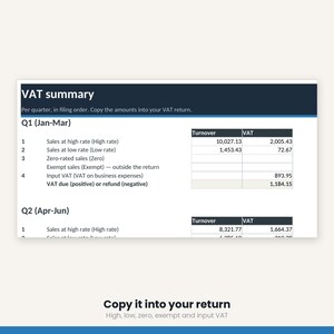 Small Business Bookkeeping Spreadsheet | Income Expense Tracker Excel Google Sheets | VAT Profit Loss Invoice | Instant Download image 10