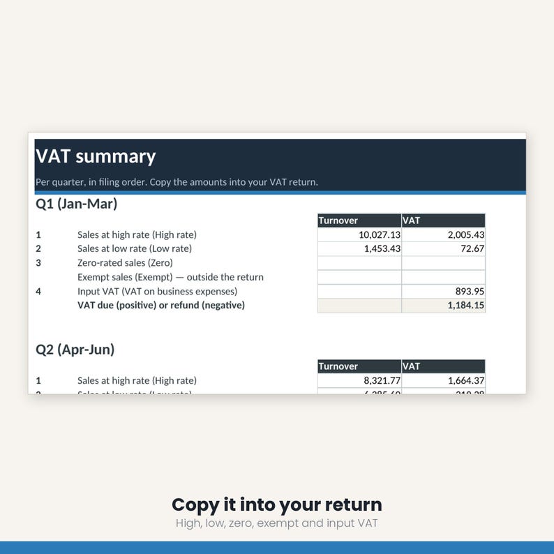 Small Business Bookkeeping Spreadsheet | Income Expense Tracker Excel Google Sheets | VAT Profit Loss Invoice | Instant Download image 10