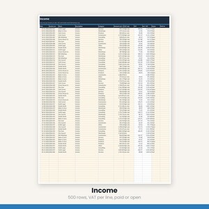 Small Business Bookkeeping Spreadsheet | Income Expense Tracker Excel Google Sheets | VAT Profit Loss Invoice | Instant Download image 11