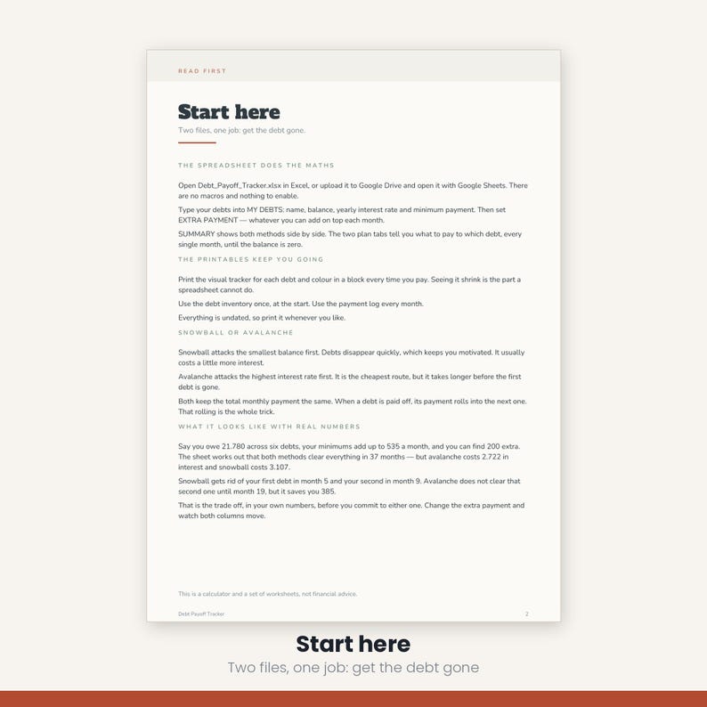 Debt Payoff Tracker Spreadsheet | Debt Snowball Avalanche Calculator Excel Google Sheets | Debt Free Planner Printable | Instant Download image 9