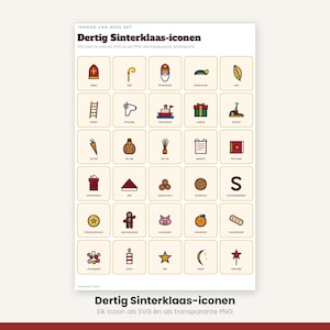 Sinterklaas Clipart 30 Icons | SVG und transparentes PNG | Cricut Silhouette Pakjesavond | Niederländischer digitaler Download Bild 5