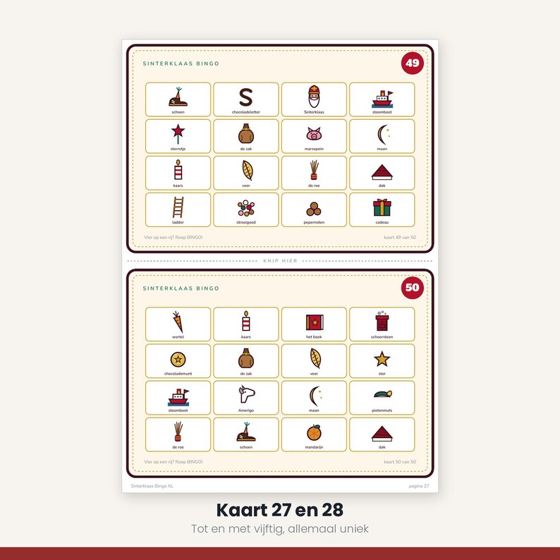 Sinterklaas Bingo 50 Cards | Children's Party Printable | Gift-Giving Evening Game Dutch | PDF Download image 11
