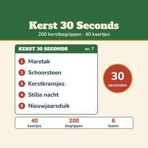 Christmas 30 Seconds 200 Concepts | Christmas Game Dutch Printable | Guessing Game for Christmas Dinner, Christmas Drinks, Family, and New Year's Eve image 1
