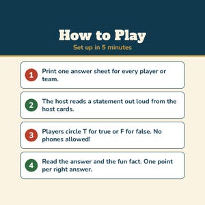 Christmas True or False Game, Printable Christmas Trivia with Fun Facts, Holiday Trivia for Kids Adults Seniors, Class or Office Party Bild 2