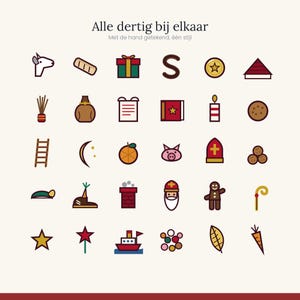 Sinterklaas Clipart 30 Icons | SVG und transparentes PNG | Cricut Silhouette Pakjesavond | Niederländischer digitaler Download Bild 7