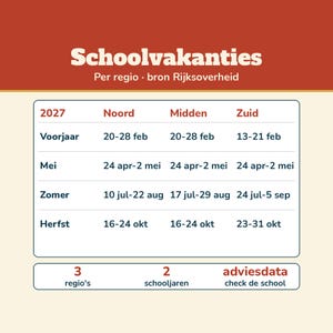 Calendar 2027 Netherlands | Week Numbers, Public Holidays and School Holidays | Fillable PDF A4 and A3 | Annual Calendar Monthly Calendar 2027 image 3