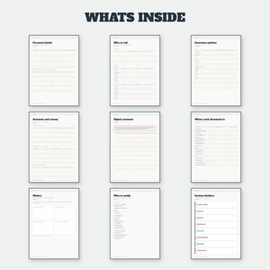 Emergency Binder Printable | Important Documents Organizer | In Case of Emergency Planner 17 Pages | A4 US Letter Instant Download image 2