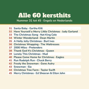 Christmas Music Bingo 60 Christmas Hits 50 Cards | Music Bingo Christmas Dutch Printable | Christmas Drinks, Christmas Party, Family, New Year's Eve image 10