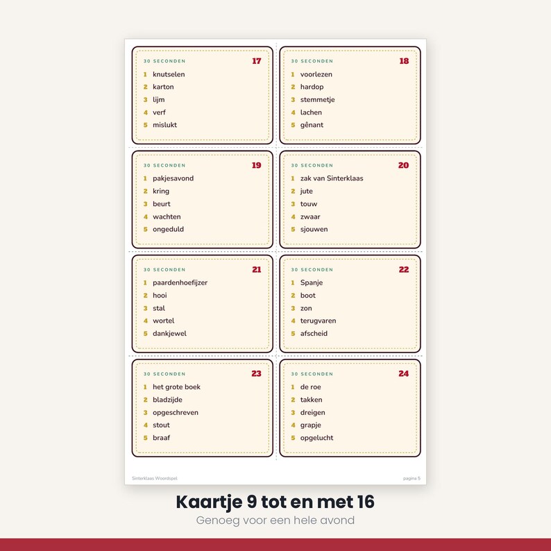 Sinterklaas Word Game 40 Cards | 30 Seconds Game | Children's Party Printable | Gift-Giving Evening PDF image 9