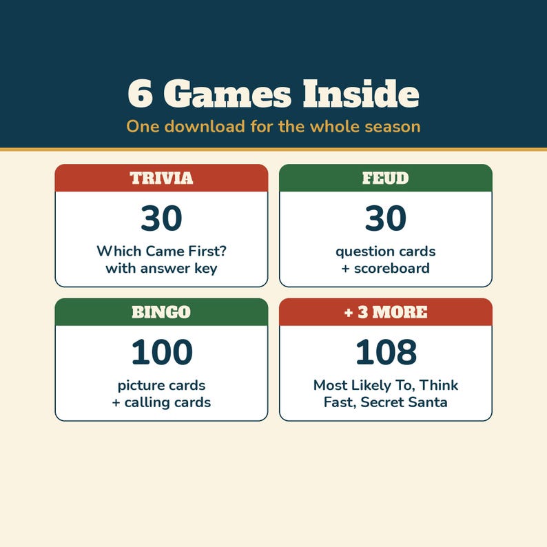 Christmas Bingo 100 Cards, Printable Christmas Picture Bingo Game for Kids and Adults, Classroom Christmas Party, Office Game image 6