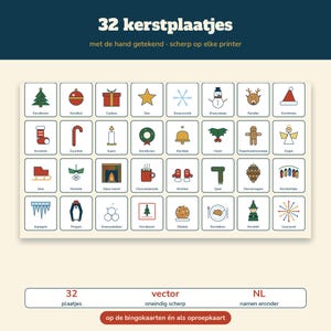 Paquete de juegos navideños en neerlandés | Bingo navideño (50 cartones), 30 segundos de Navidad, concurso navideño (60 preguntas), bingo musical navideño | Juego imprimible para la cena de Navidad imagen 9