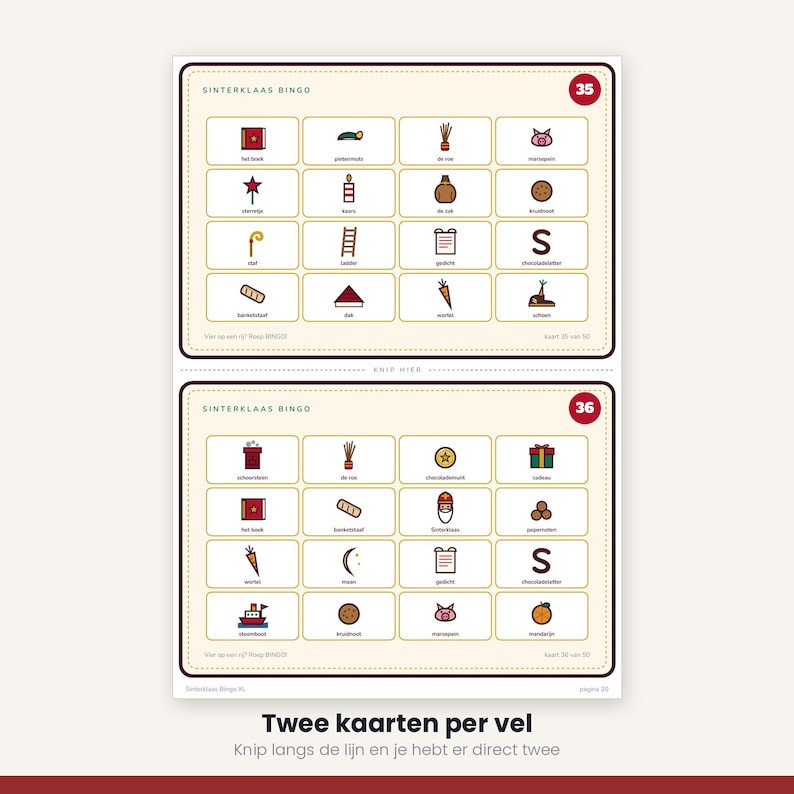 Sinterklaas Bingo 50 Cards | Children's Party Printable | Gift-Giving Evening Game Dutch | PDF Download image 10