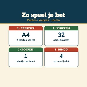 Christmas Bingo 50 Cards with Pictures | Christmas Bingo for Children and Family | Printable Christmas Game in Dutch | Christmas Dinner, Class, Christmas Drinks image 4