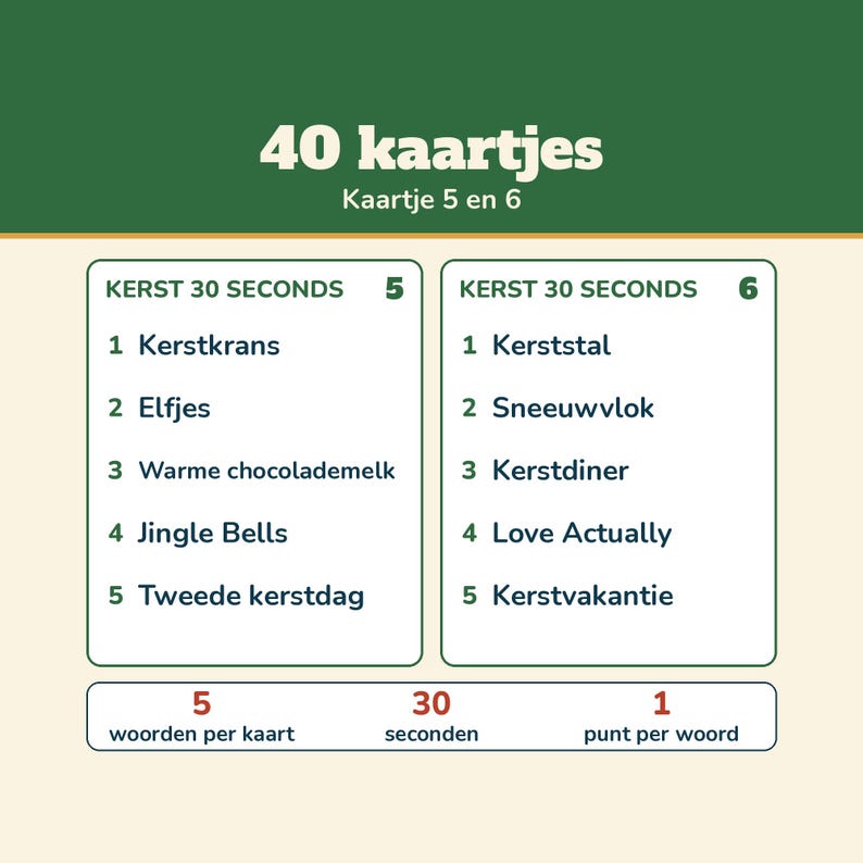 Christmas 30 Seconds 200 Concepts | Christmas Game Dutch Printable | Guessing Game for Christmas Dinner, Christmas Drinks, Family, and New Year's Eve image 9