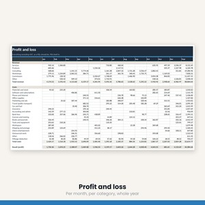 Small Business Bookkeeping Spreadsheet | Income Expense Tracker Excel Google Sheets | VAT Profit Loss Invoice | Instant Download image 15