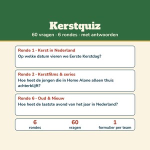 Julquiz 60 frågor med svar | Holländskt julpubquiz | Utskrivbart quiz för julmiddag, juldrinkar och nyårsafton bild 3