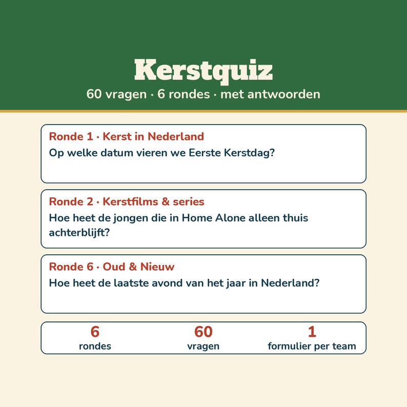 Julquiz 60 frågor med svar | Holländskt julpubquiz | Utskrivbart quiz för julmiddag, juldrinkar och nyårsafton bild 3