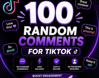100 comentarios aleatorios de TikTok / Entrega rápida y promoción segura / Por LunarReach