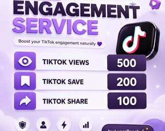 Paquete de interacción de TikTok / Espectadores, guardar y compartir