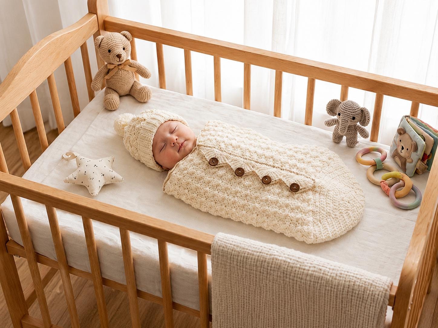 30 Crochet Patterns for Babies and Kids That Are Too Cute to Miss 19 Baby Cocoon and Beanie Pattern
