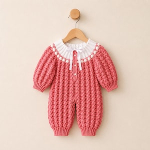 Crochet Baby Romper Pattern | Pink & White | 3-6 Months | PDF + Video Tutorial