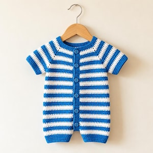 Crochet Baby Romper Pattern | 0-3 Months Newborn Onesie | PDF + Video Tutorial