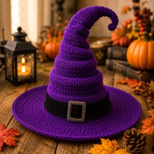 Crochet Witch Hat Pattern | Halloween Costume Hat | Adult & Child PDF
