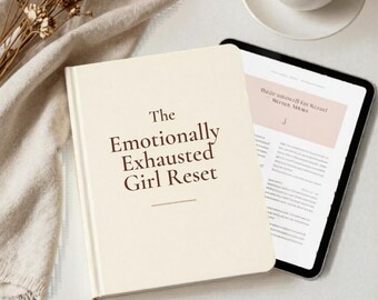 Emotionally Exhausted Girl Reset Printable PDF, Burnout Recovery & Emotional Wellness Workbook