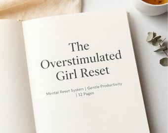 Plantilla imprimible en PDF para chicas sobreestimuladas, planificador de reinicio mental, planificador de productividad suave, descarga digital.