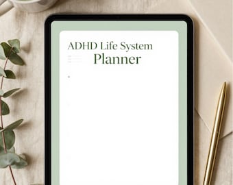 Planificador del sistema de vida para TDAH (PDF imprimible), planificador de productividad para TDAH, planificador de apoyo para la disfunción ejecutiva, descarga digital.