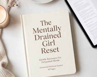 Libro de trabajo imprimible en PDF para chicas mentalmente agotadas: Bienestar emocional y recuperación del agotamiento.