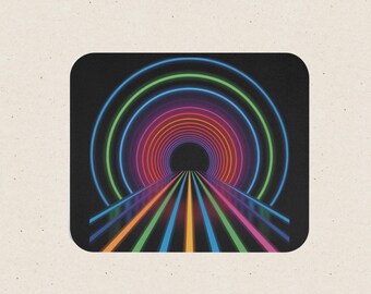 Neon Tunnel Mouse Pad,  9" x 8" Colorful Desk Mat