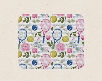 Alfombrilla de ratón con diseño de jugador de tenis, decoración para el espacio de trabajo, alfombrilla de escritorio de 23 x 20 cm.