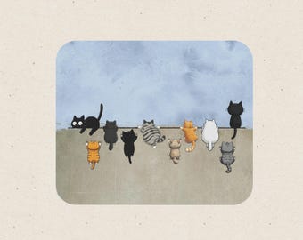 Alfombrilla de ratón Alley Cats, alfombrilla de escritorio de 23 x 20 cm, decoración para el espacio de trabajo.