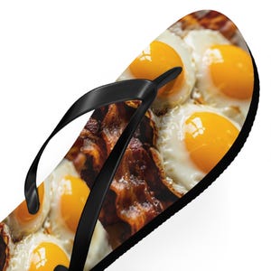 Tongs Bacon et Œufs | Sandales à motif petit-déjeuner