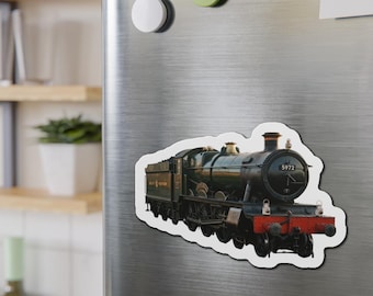 Vintage GWR 5972 Olton Hall Steam Locomotive Die-Cut Magnet | Train Refrigerator Sticker