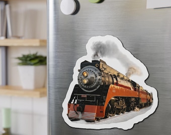 Vintage Steam Locomotive Southern Pacific 4449 Die Cut Magnet | Train Refrigerator Magnet