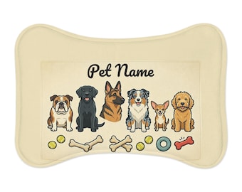 Tapis d'alimentation amusant pour animaux de compagnie avec forme et nom personnalisables