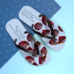 Ruby Gemstone Pattern Flip Flops | Ruby Jewel Beach Sandals image 4